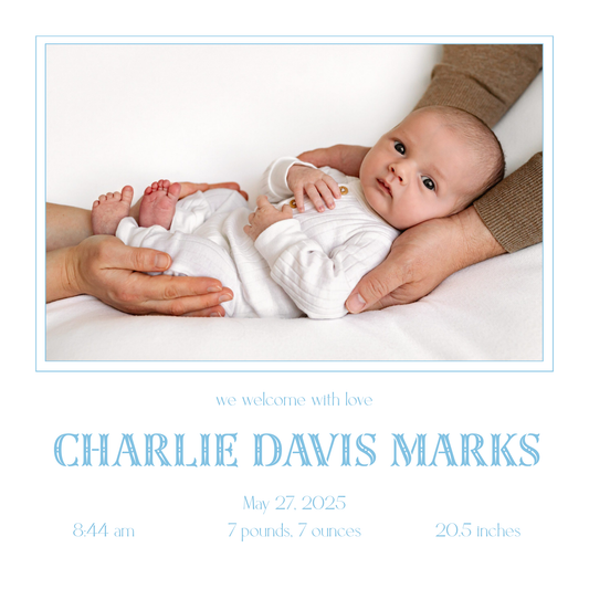 Classic Square Birth Announcement