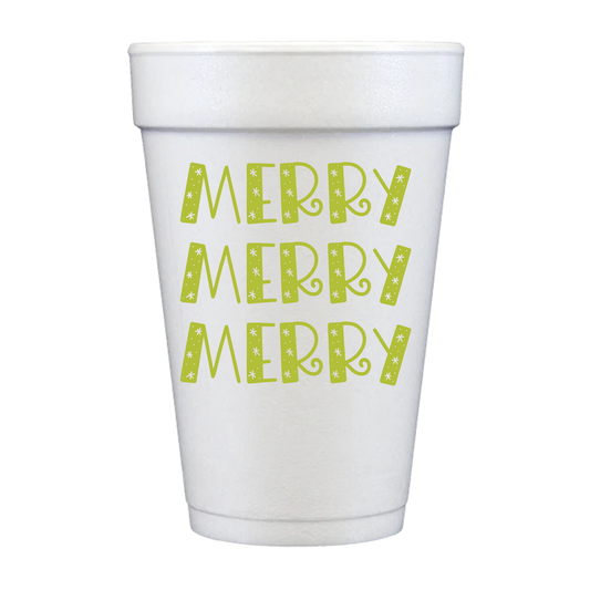 Merry Merry Holiday Styrofoam Cups