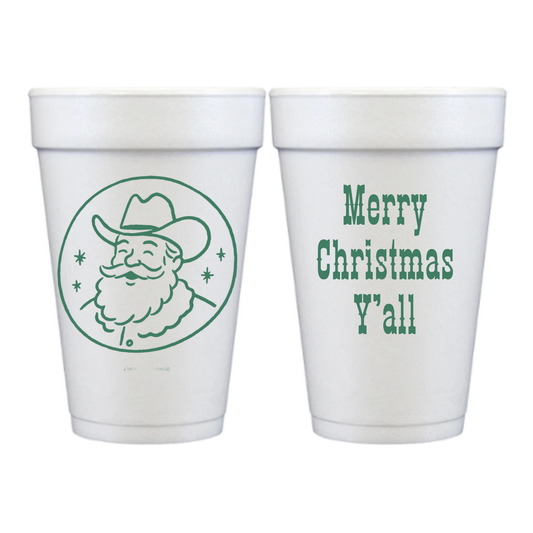 Cowboy Christmas Styrofoam Cups