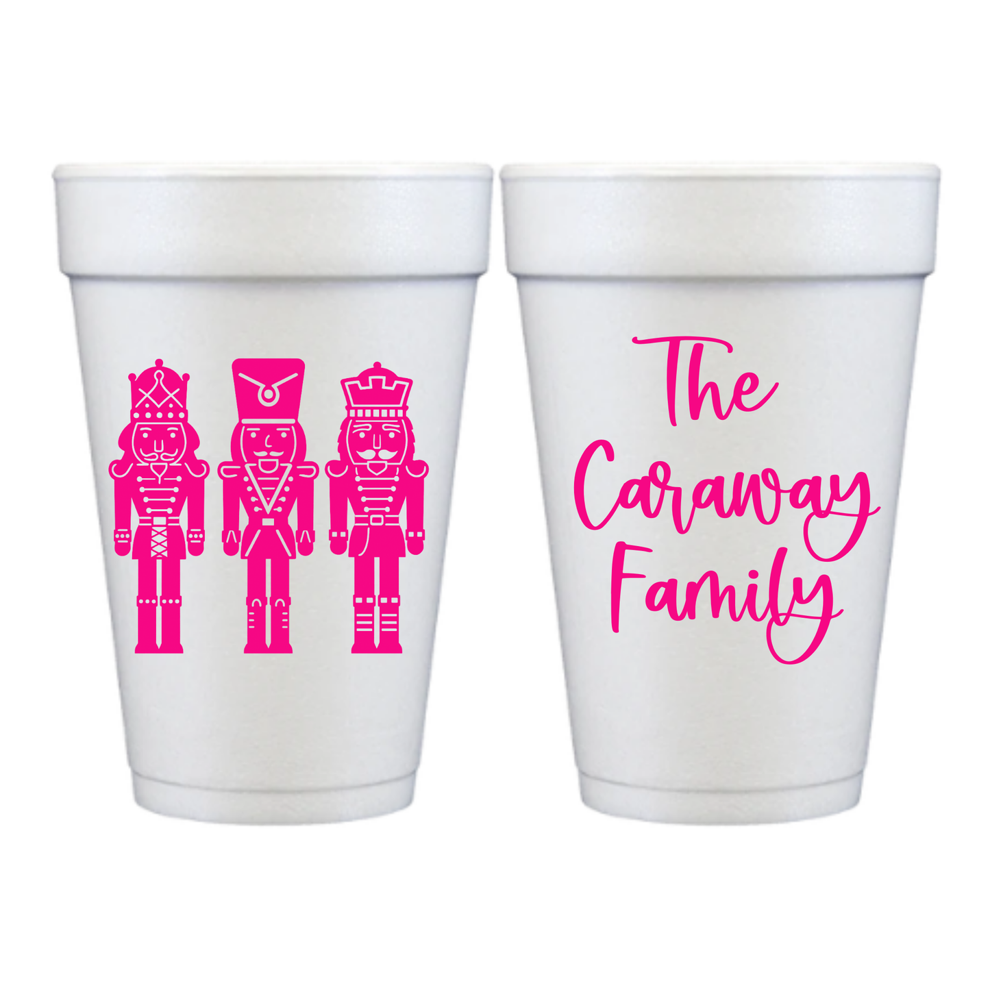 Custom Nutcracker Christmas Styrofoam Cups