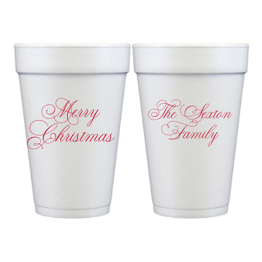 Custom Elegant Christmas Styrofoam Cups