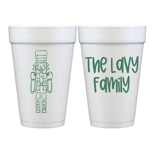 Wavy Nutcracker Christmas Styrofoam Cups