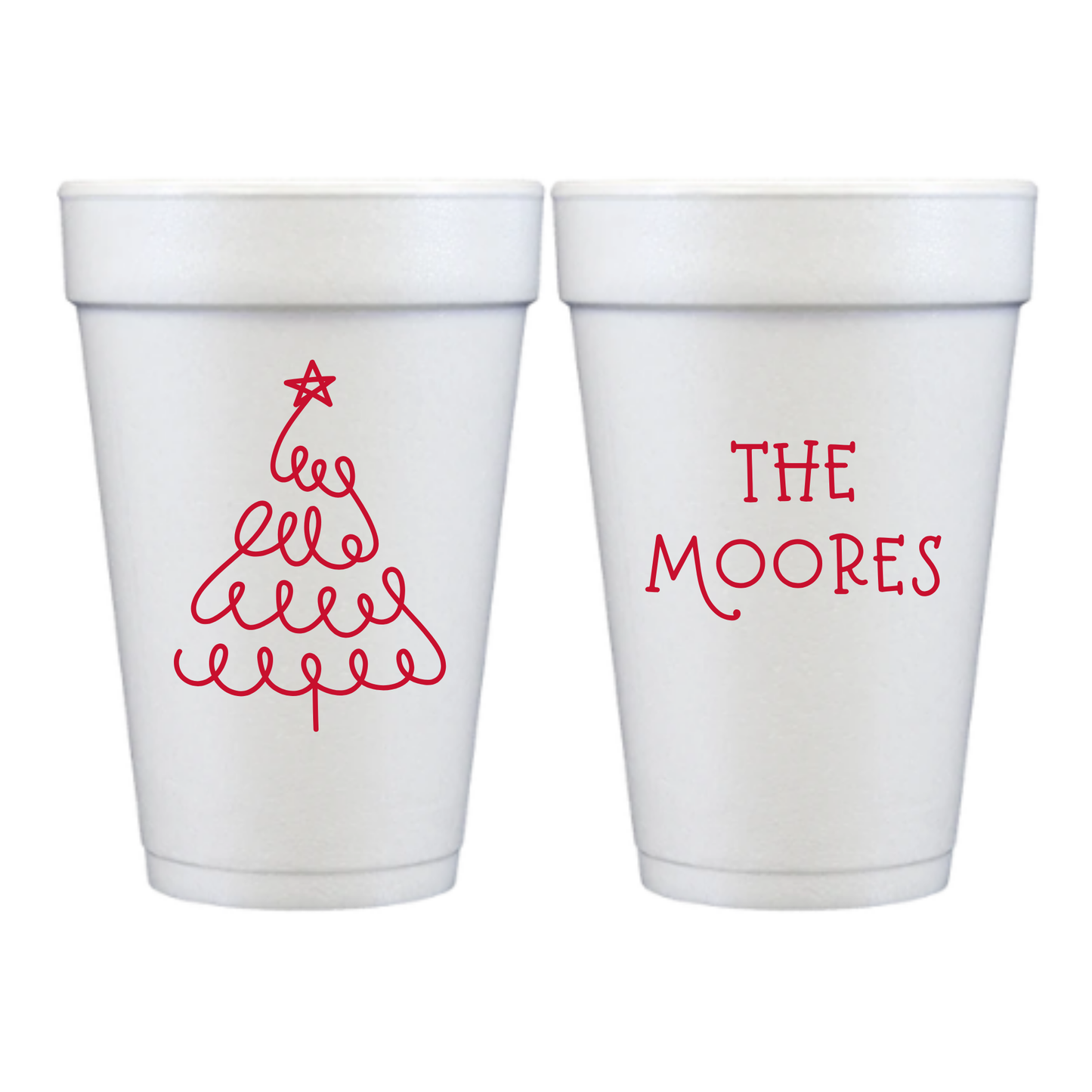 Custom Tree Christmas Styrofoam Cups