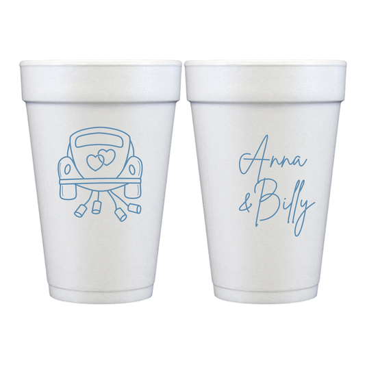 Personalized Styrofoam Cups – Wedding Car
